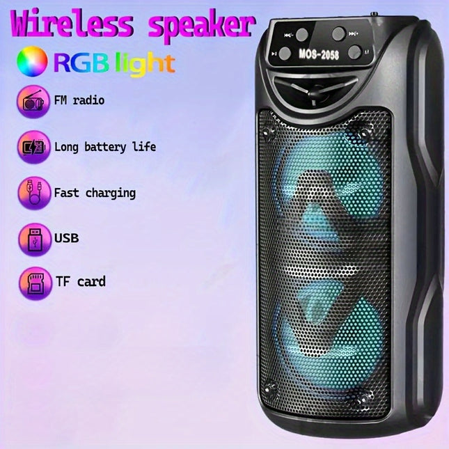 MOS 2058 Wireless Portable Speaker Subwoofer Type C Lights