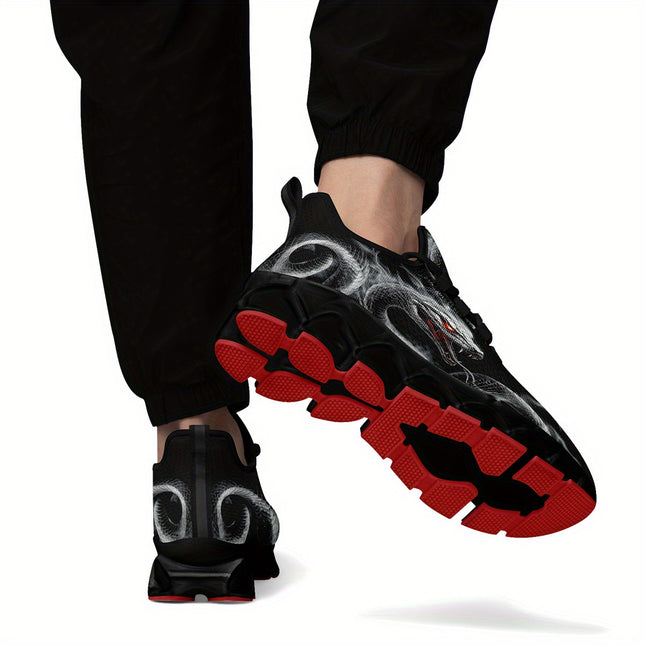 Mens Snake Year Sneakers Wide Fit Breathable Mesh Upper