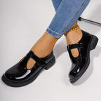 Mary Jane Flats Elegant Loafers With Round Toe Hook