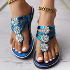 Floral Pattern Flip-Flops Comfortable Casual Summer Beach Slippers - Anklet Not Included