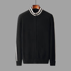 Men's Half-high Collar Knitted Slim-fitting All-matching Striped Korean Sweater