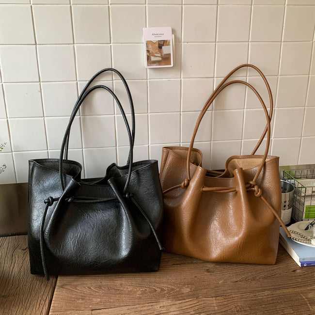 Retro Easy Matching Shoulder Commuter Tote Bag For Work Hover Image