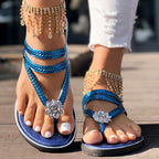 Floral Pattern Flip-Flops Comfortable Casual Summer Beach Slippers - Anklet Not Included