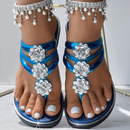 Floral Pattern Flip-Flops Comfortable Casual Summer Beach Slippers - Anklet Not Included