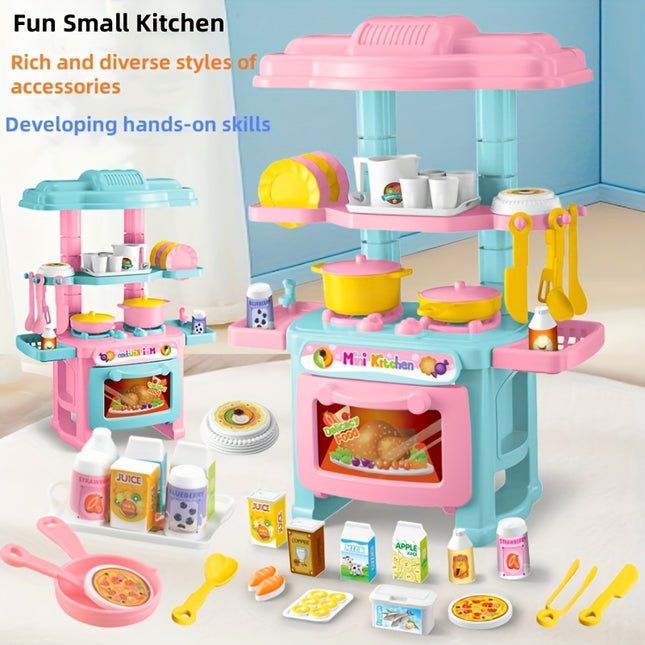 48 Piece Kitchen Playset Realistic Dolls With Dining Table