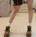 American Retro Brown Matte Leather Thick-soled Dr. Martens Boots