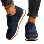 Women's Canvas Round Toe Shallow Mouth Lace-up Casual Shoes