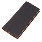 Retro Crazy Horse Leather Long Wallet Men's Genuine Leather Business