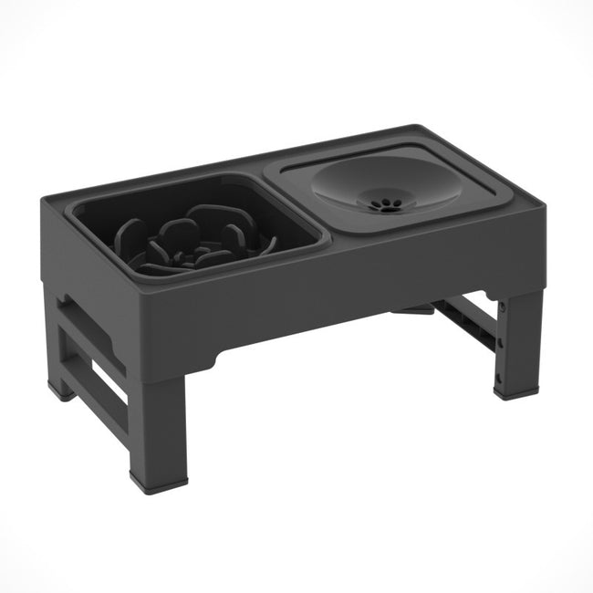 Dog Double Bowls Stainless Stand Adjustable Height Pets Feeding Dish Bowl Big Dog Elevated Food Water Feeders For Dogs  Pet Products Main Image