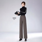 Fashionable All-matching High Waist Drooping Casual Straight Pants