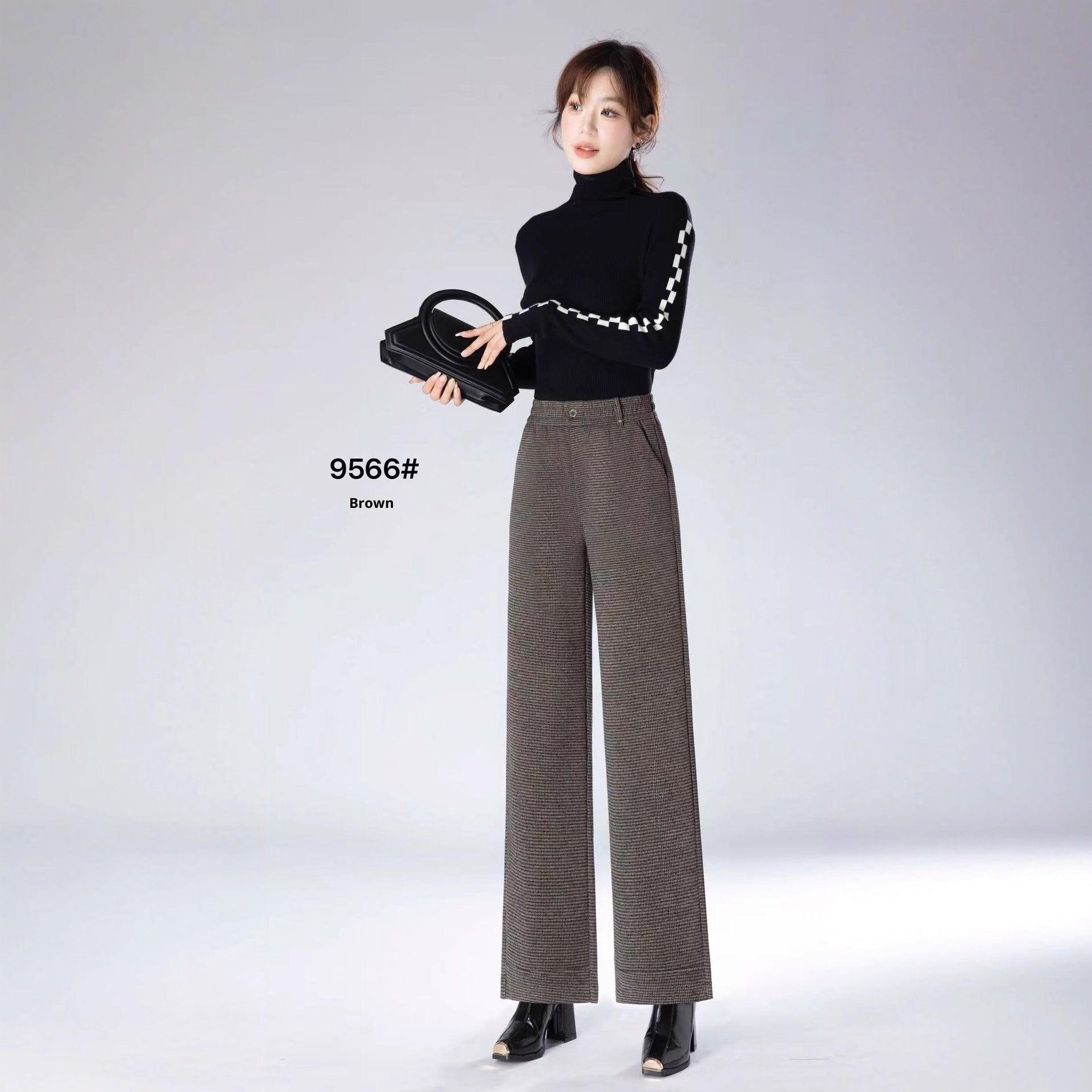 Fashionable All-matching High Waist Drooping Casual Straight Pants