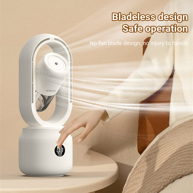 Summer Water Cooled Spray Mist Electric Fan USB Rechargeable Portable Wireless Air Humidifier Bladeless Ventilator Table Fan Main Image