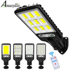 Solar Powered Motion Sensor Outdoor Garden Light With 108 COB LED Lights