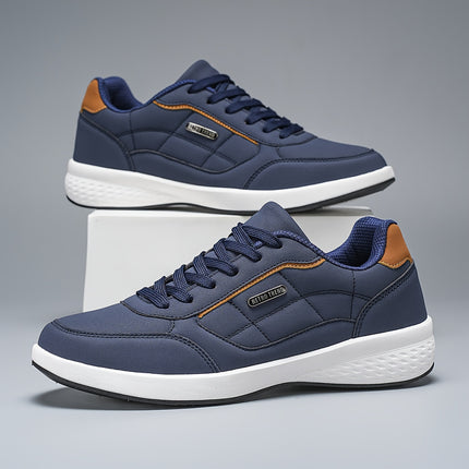 Men's British Style Low Top Sneakers Brown Navy All Season