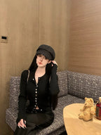 Long Sleeve All-matching Slim-fit Knitted Cardigan