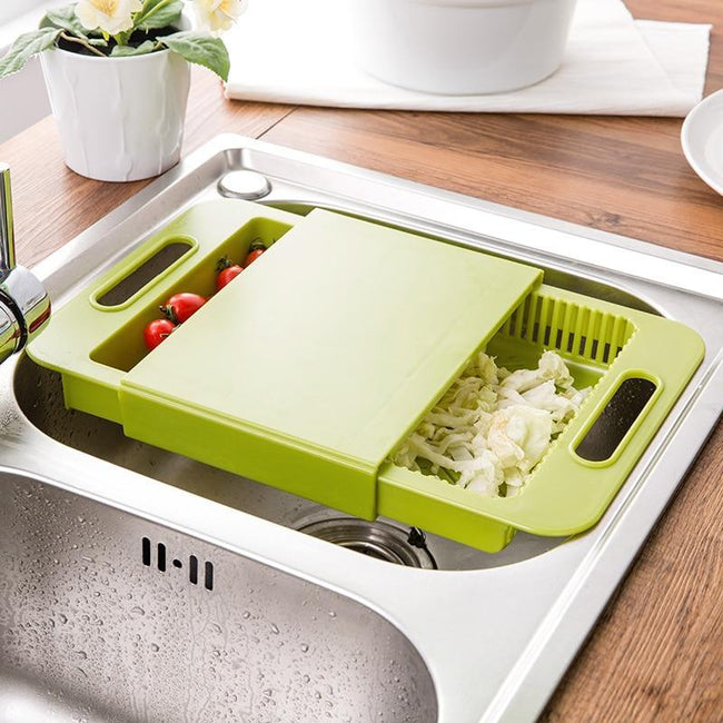 Multifunction Kitchen Chopping Blocks Sinks Drain Basket Cutting Board Vegetable Meat Tools Kitchen Accessories Chopping Board Hover Image