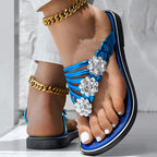 Floral Pattern Flip Flops Comfortable Casual Summer Beach Slippers