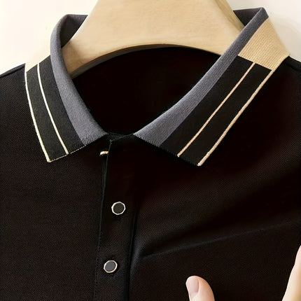 Mens Quick Dry Short Sleeve Shirt With Contrast Collar