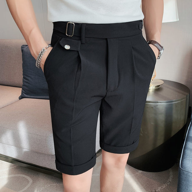 Contrast Color Fashion All-match Neapolitan Style Slim White Shorts Main Image