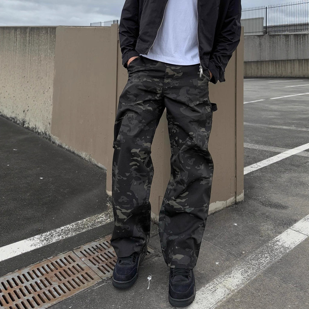 New Men's Loose Camouflage Workwear Jeans