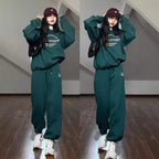 Women's Cotton American-style Long-sleeved Casual Sportswear Suit