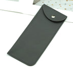 Leather Glasses Bag Thickened Open Holster Snap Button Portable