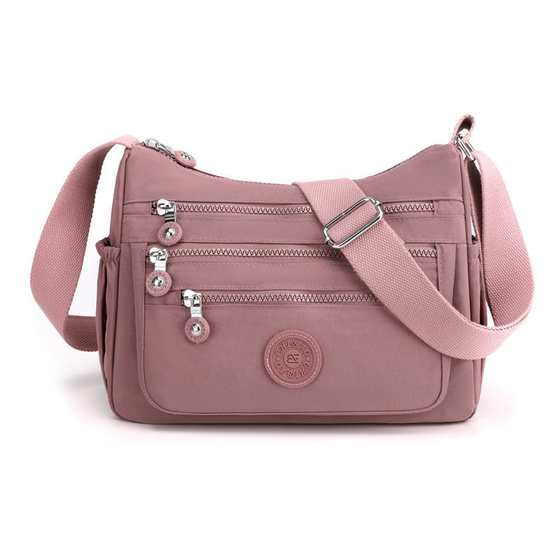 Simple Solid Color Nylon Crossbody Cloth Bag