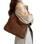 Large Capacity Simple Soft Leather High-grade Suede Messenger Bag