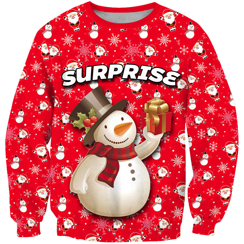 Autumn New 3D Printed Casual Round Neck Men's Sweater