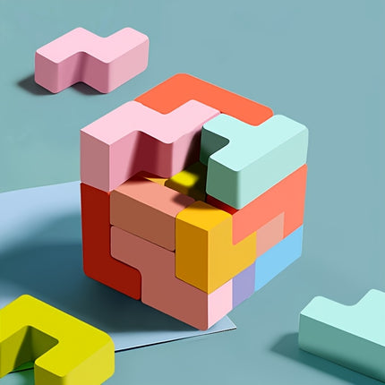 Wooden Puzzle Blocks For Kids Educational Interlocking Toys
