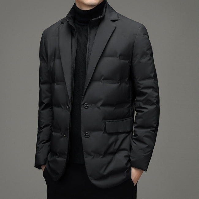 Winter Men's Cold-proof Down Jacket Coat Suit Scarf Collar Main Image