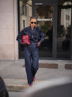 3D Floral Embellishments Shirt & High-Waisted Jeans Denim Set