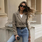 Women's Fashion Short Coat Plaid Cross-border