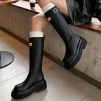 British Style All-match Slimming Thick Bottom Increased By Knight Boots