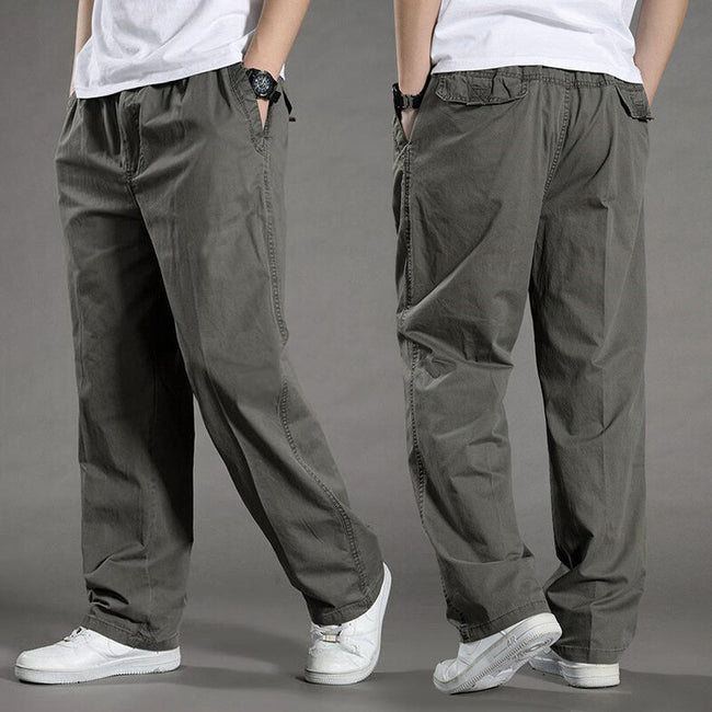 Men's Overalls Cotton Loose Casual Pants Straight Trousers Main Image