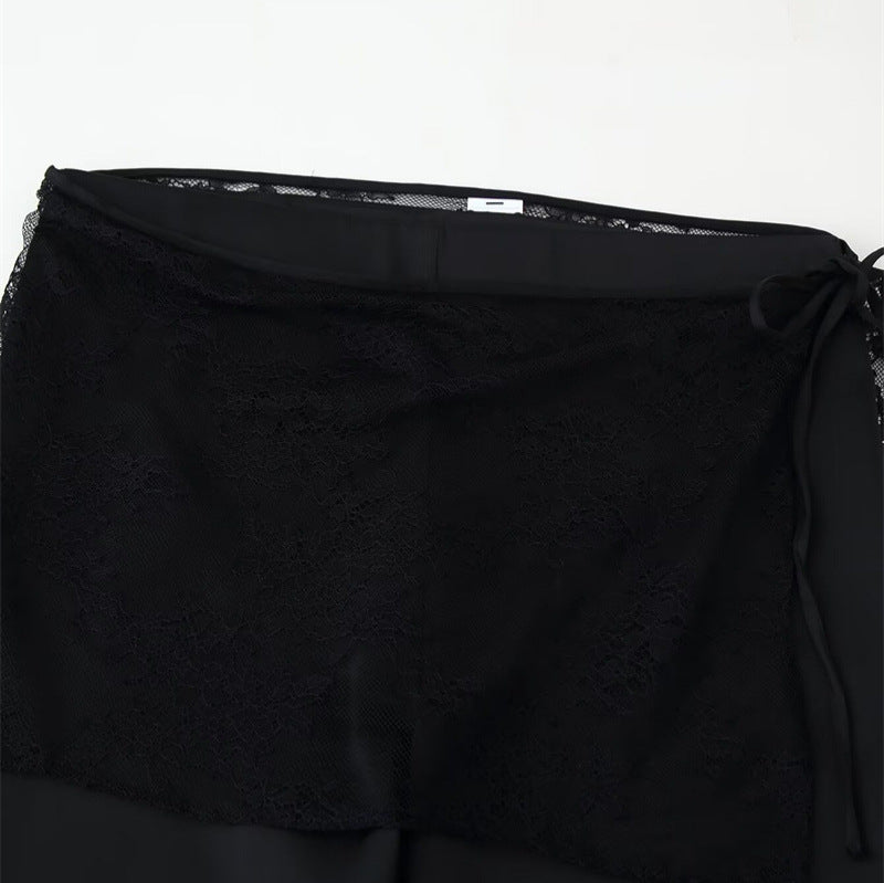 Women's Silk Satin Lace Wrapping Towel Trousers