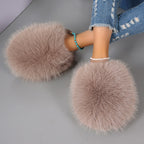 Large Size Solid Color Fluffy Soft Bottom Winter Baotou Home Warm Multi-color Cotton Slippers