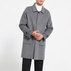 Wool Reversible Woolen Coat Men's Mid-length Single-breasted Baggy Coat