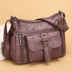Retro Large Capacity Soft Authentic Leather Tactile Feel Shoulder Messenger Bag