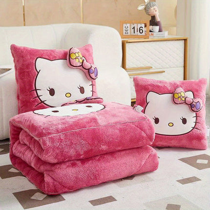 Hello Kitty 2 In 1 Pillow And Blanket Set Car Seat Cushion