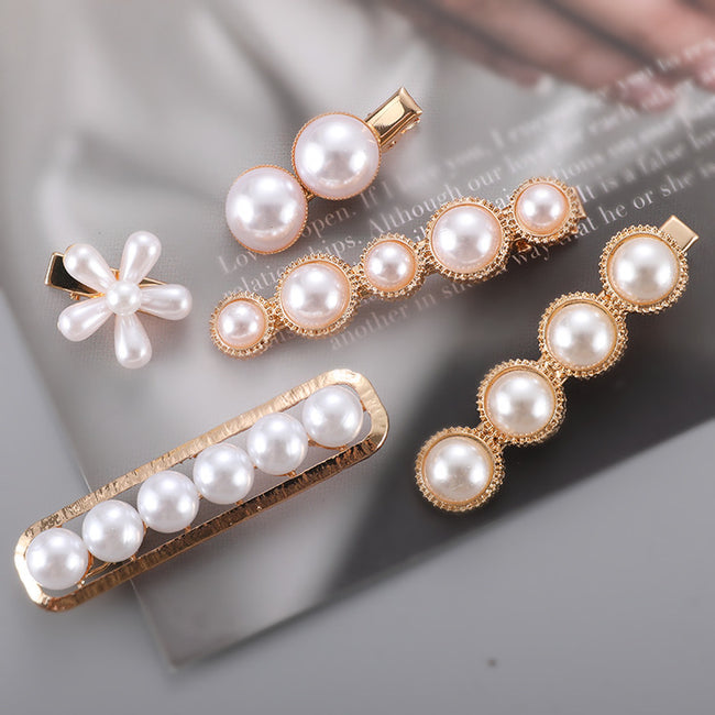 Slip-on Pearl Bow Hair Clip Hover Image