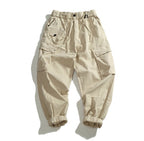 Men's Multi-pocket Stretch Worn Looking Washed-out Loose Cargo Casual Pants