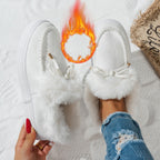 Round Head Thick Bottom Velvet Padded Plus Size Women's Snow Boots