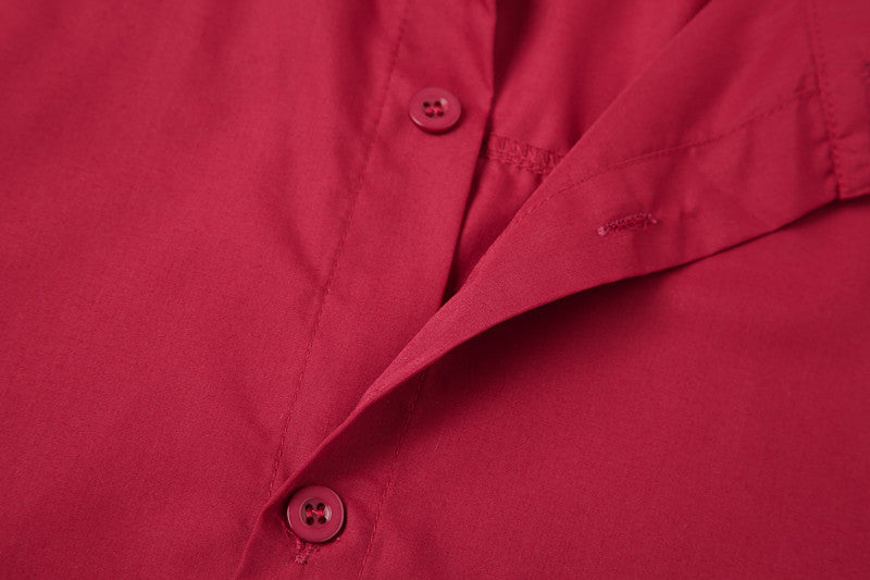 Teenage Men's Stand-up Collar Casual Shirt