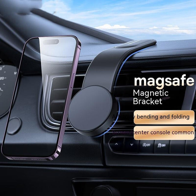 Magnetic Bendable Car Mobile Phone Holder Wireless Charger Phone Holder 15W Car Dash Mount Compatible With Phone Hover Image