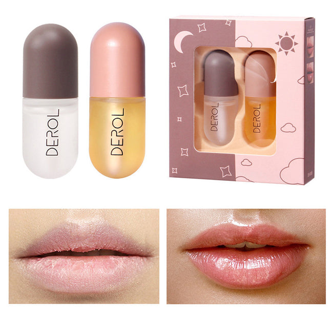 Day Night Instant Volume Lip Plumper Oil Clear Lasting Nourishing Repairing Reduce Lip Fine Line Care Lip Beauty Cosmetic Main Image