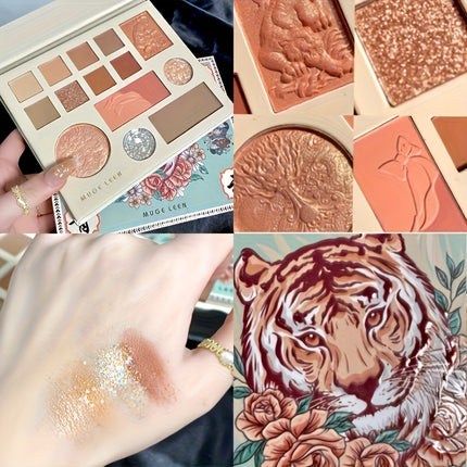 3D Engraved Eyeshadow Palette 8 In 1 Matte Glitter Shine