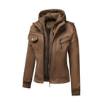 Large Size Women's Artificial Leather Women's Motorcycle Jacket American Style