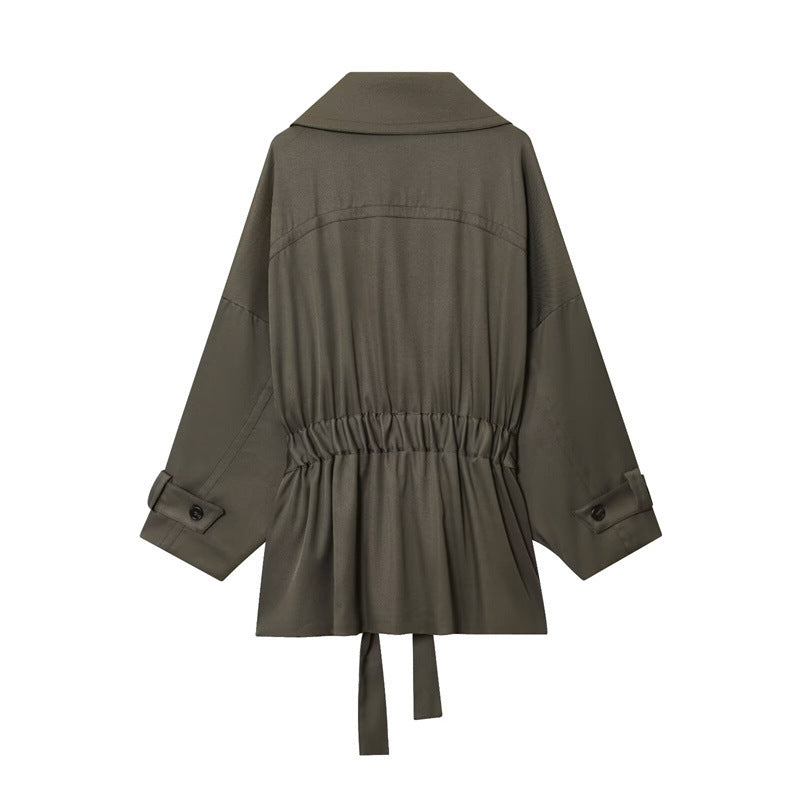 Women's Belt Coat Pleated Trousers