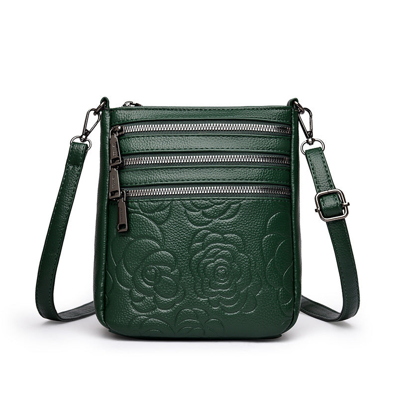 Middle-aged Lady Mother Casual Embossed Shoulder Bag Height